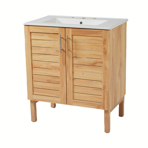 gdf studio Decolette Mid-Century Modern Bathroom Vanity Cabinet with One Sink