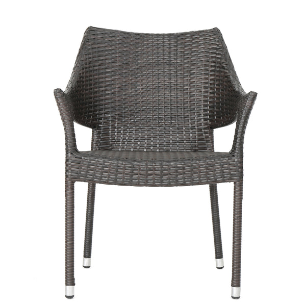 Gdf Studio Del Mar Outdoor Multibrown Wicker 5pc Dining Set