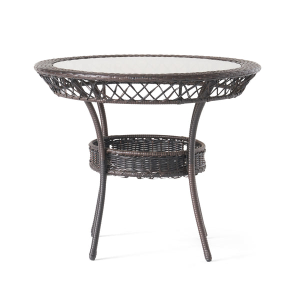 Gdf Studio Del Mar Outdoor Multibrown Wicker 5pc Dining Set