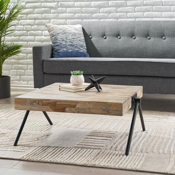 Gdf Studio Delliah Handcrafted Modern Industrial Mango Wood Coffee Table