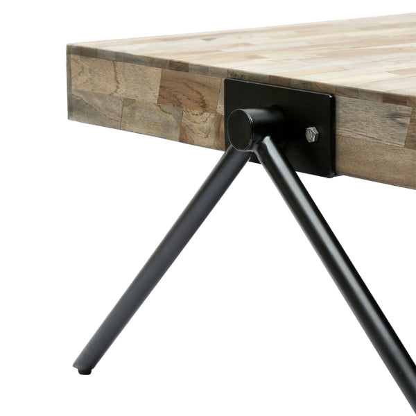 Gdf Studio Delliah Handcrafted Modern Industrial Mango Wood Coffee Table