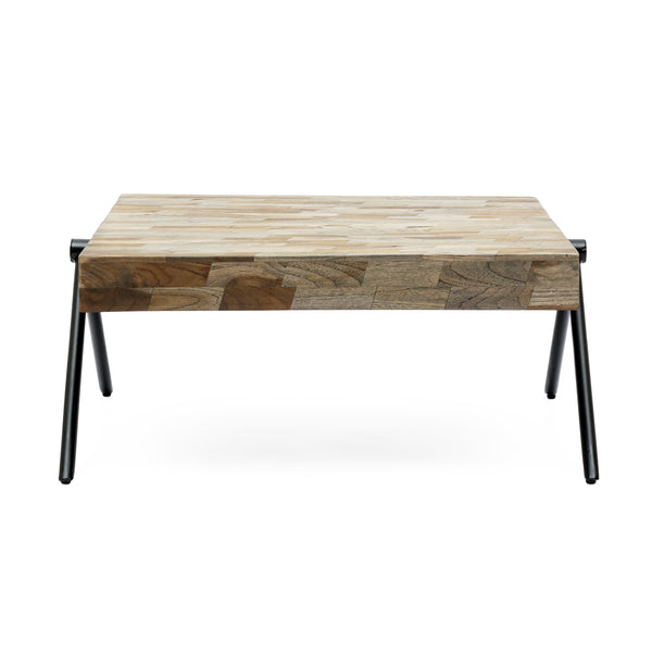 gdf studio Delliah Handcrafted Modern Industrial Mango Wood Coffee Table