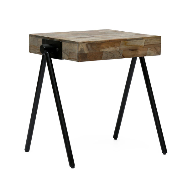 Gdf Studio Delliah Handcrafted Modern Industrial Mango Wood Side Table