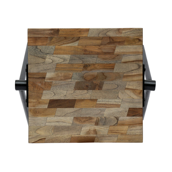 Gdf Studio Delliah Handcrafted Modern Industrial Mango Wood Side Table