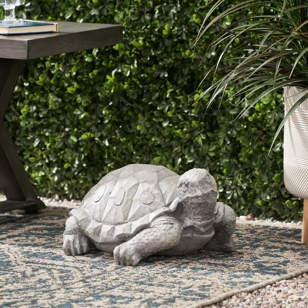 Gdf Studio Delphos Outdoor Turtle Garden Statue Dark Gray