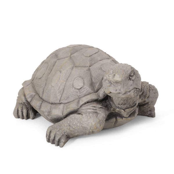 gdf studio Delphos Outdoor Turtle Garden Statue Dark Gray