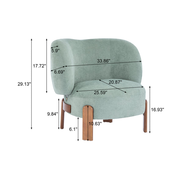 Gdf Studio Demidorium Cozy Upholstery Solid Wood Wingback Armchair