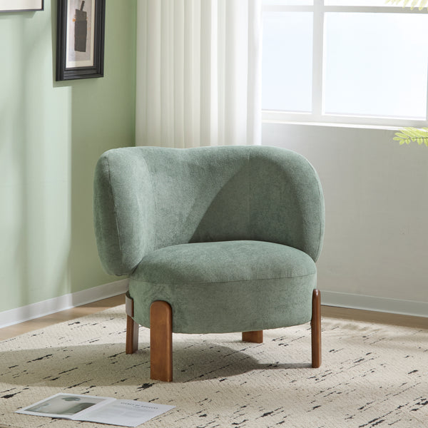 gdf studio Demidorium Cozy Upholstery Solid Wood Wingback Armchair
