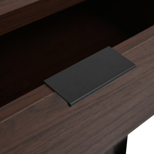 Gdf Studio Demijen Modern Industrial 3 Piece 5 Drawer Dresser And Nightstand Bedroom Set Walnut And Matte Black