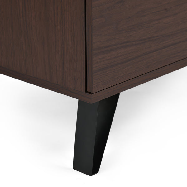 Gdf Studio Demijen Modern Industrial 4 Drawer Wide Dresser Walnut And Matte Black