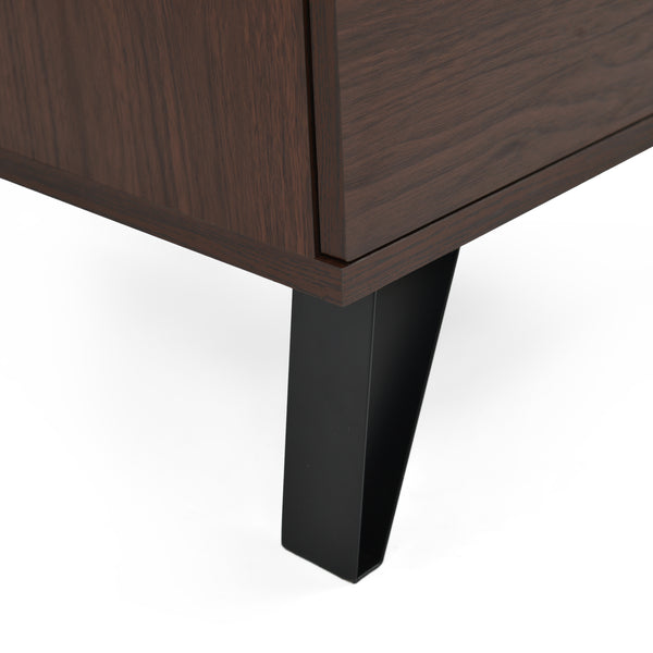 Gdf Studio Demijen Modern Industrial 5 Drawer Dresser Walnut And Matte Black