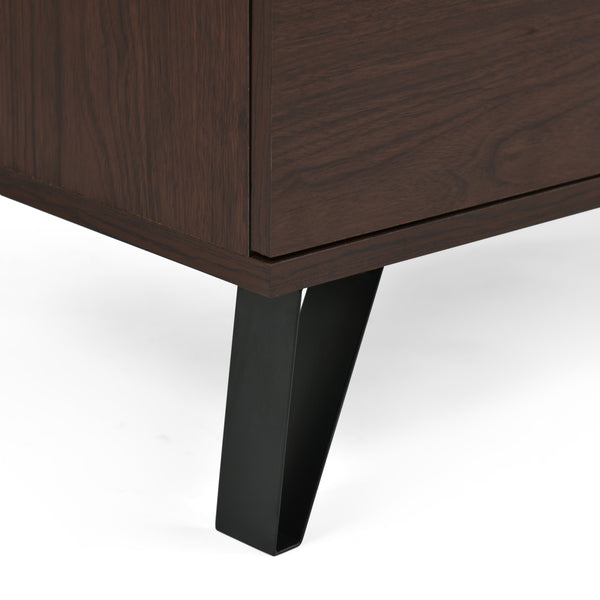 Gdf Studio Demijen Modern Industrial 5 Drawer Wide Dresser Walnut And Matte Black