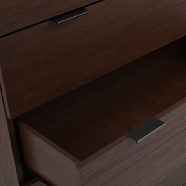 Gdf Studio Demijen Modern Industrial 5 Drawer Wide Dresser Walnut And Matte Black