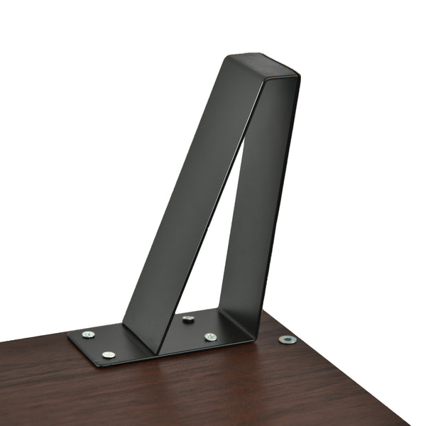 Gdf Studio Demijen Modern Industrial Tall Nightstand With Drawer Walnut And Matte Black