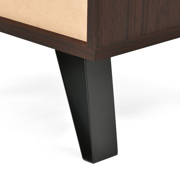 Gdf Studio Demijen Modern Industrial Tall Nightstand With Drawer Walnut And Matte Black