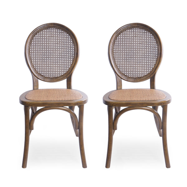 gdf studio Denni Wooden Cane Back Dining Chair (Set of 2)