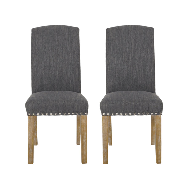 Gdf Studio Depue Contemporary Fabric Dining Chair With Nailhead Trim Set Of 2