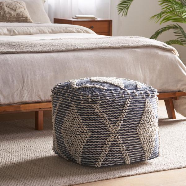 gdf studio Dereka Contemporary Handcrafted Faux Yarn Pouf