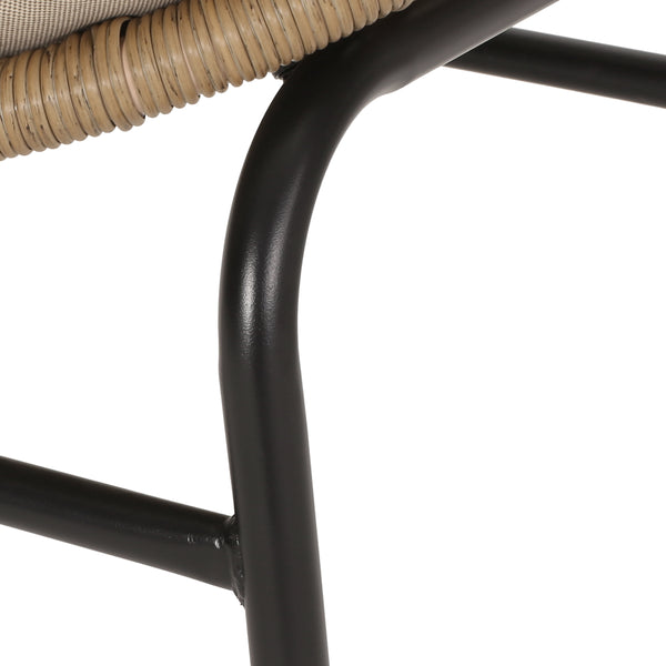 Gdf Studio Dero Outdoor Wicker Dining Chairs With Cushion Set Of 2 Light Brown And Beige
