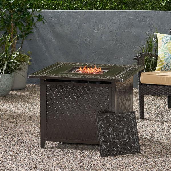 Gdf Studio Dimitris Square Aluminum Propane Fire Pit