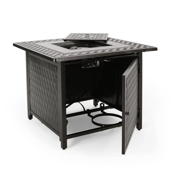 gdf studio Dimitris Square Aluminum Propane Fire Pit