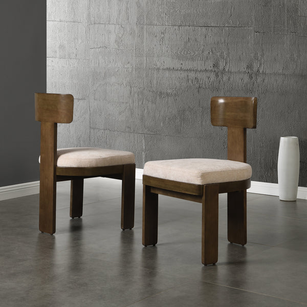 Gdf Studio Dinrele Upholstered Fabric Dining Chairs Set Of 2
