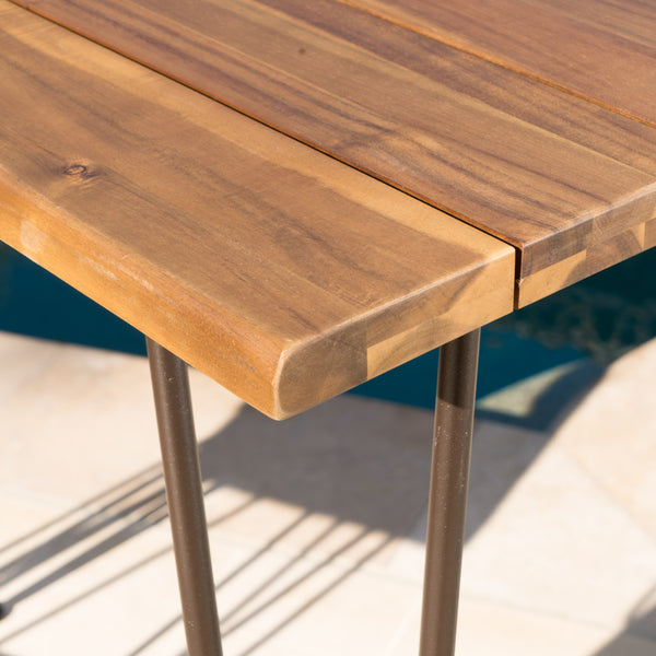 Gdf Studio Dione Outdoor Industrial Teak Finished Acacia Wood Bar Set