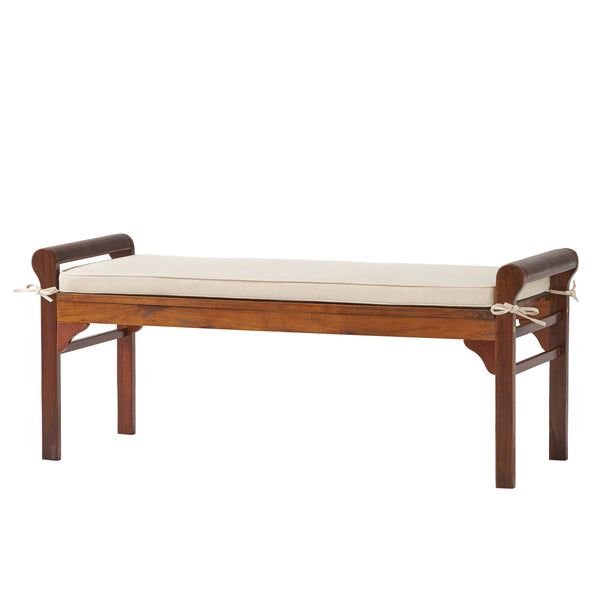 gdf studio Dixon Rustic Acacia Wood Bench with Cushion