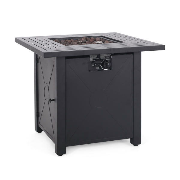 gdf studio Doheny Outdoor 40 000 BTU Iron Square Fire Pit Black