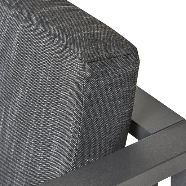 Gdf Studio Dolan Outdoor Aluminum 6 Seater Sofa Set Black And Dark Gray