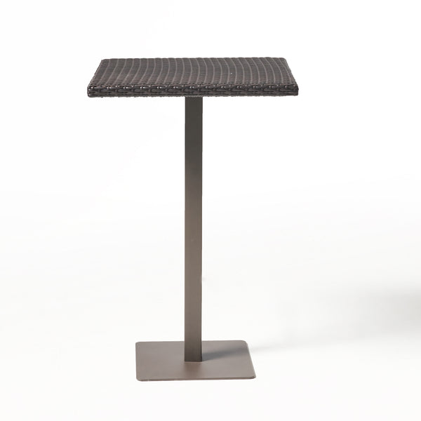 gdf studio Dominique Outdoor 26 Inch Multi-brown Wicker Square Bar Table