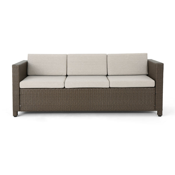 Gdf Studio Doreen Outdoor 7 Seater Sofa Chat Set With Cushions