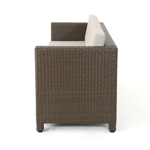 Gdf Studio Doreen Outdoor 7 Seater Sofa Chat Set With Cushions
