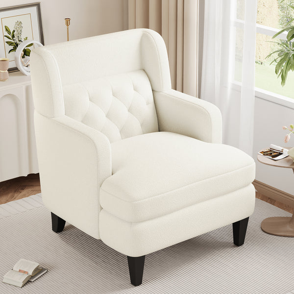 Gdf Studio Dorelle Upholstered Accent Chair Tufted Armchair For Living Room And Bedroom