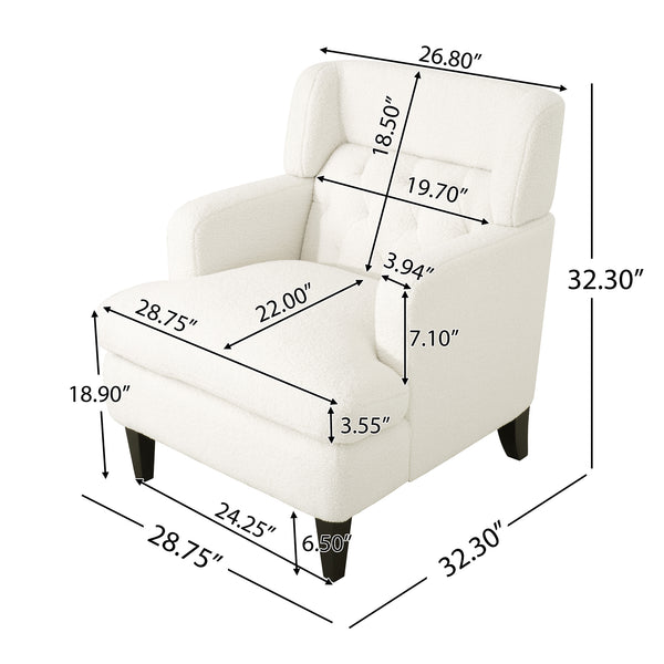 Gdf Studio Dorelle Upholstered Accent Chair Tufted Armchair For Living Room And Bedroom