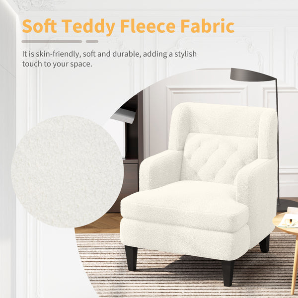 Gdf Studio Dorelle Upholstered Accent Chair Tufted Armchair For Living Room And Bedroom