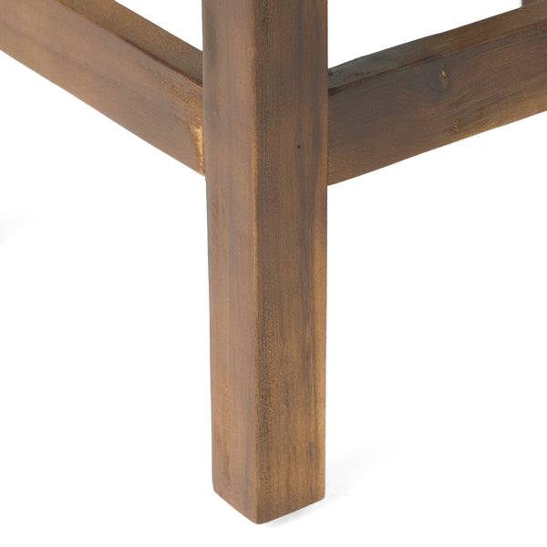 Gdf Studio Doric Outdoor Mahogany Brown Finish Acacia Wood Counter Stools
