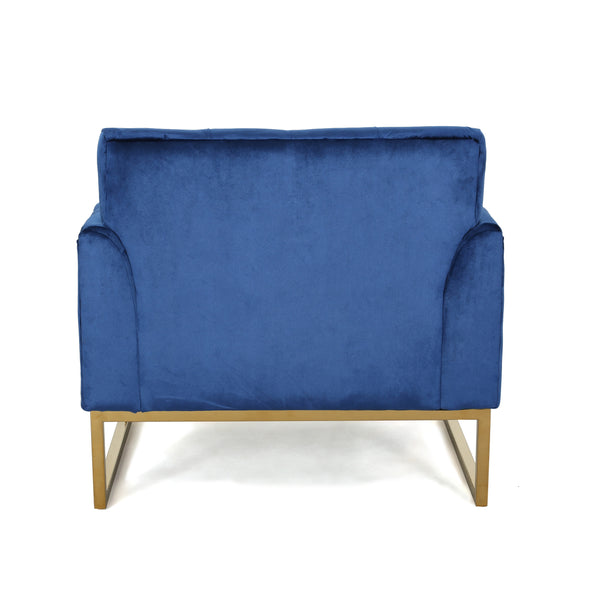 Gdf Studio Doris Modern Glam Button Tufted Diamond Stitch Velvet Club Chair With Gold Frame