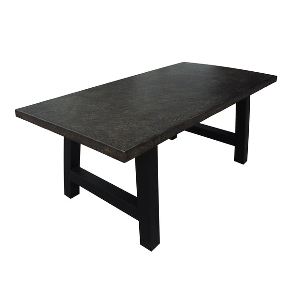 gdf studio Doris Outdoor Brown Stone Finish Light Weight Concrete Dining Table