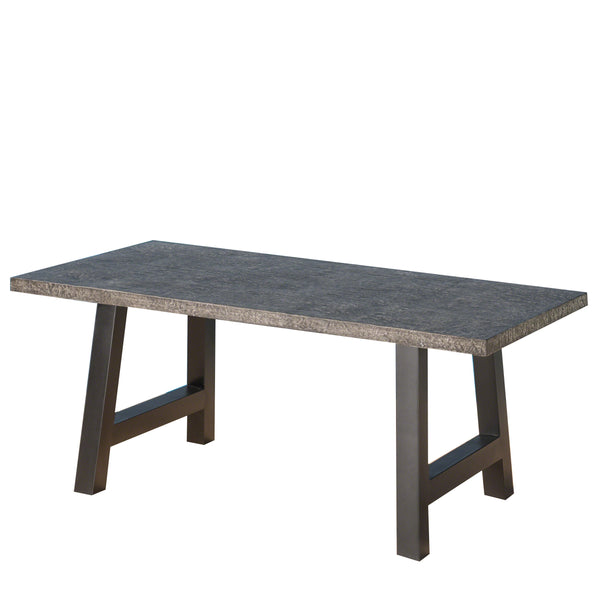 gdf studio Doris Outdoor Gray Stone Finish Light Weight Concrete Dining Table