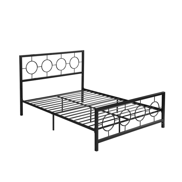 gdf studio Doris Queen-Size Geometric Platform Bed Frame Iron Modern Low-Profile