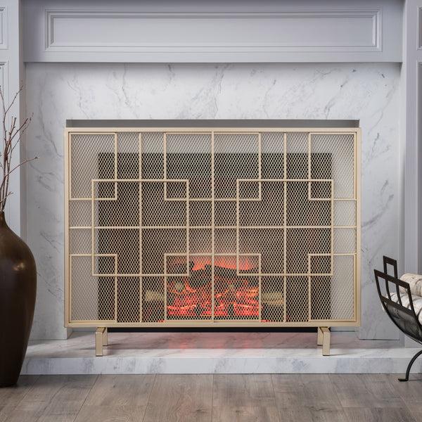 Gdf Studio Dorothy Modern Single PanelIron Firescreen