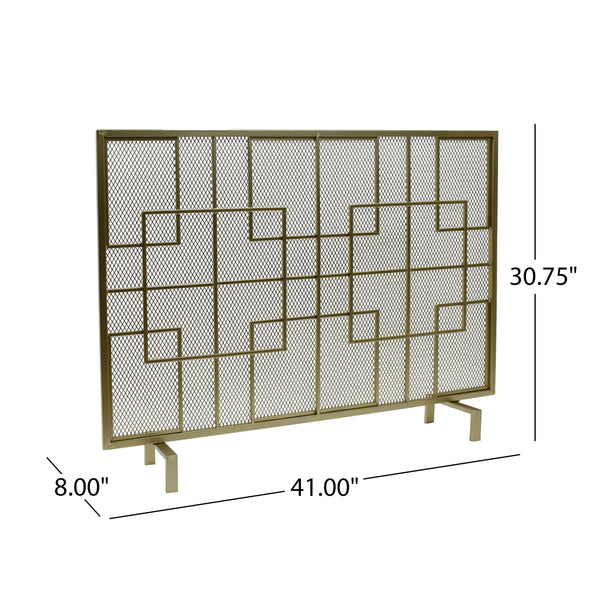 Gdf Studio Dorothy Modern Single PanelIron Firescreen