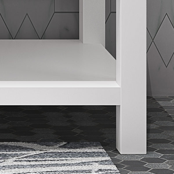 Gdf Studio Douvier Contemporary 60" Wood Double Sink Bathroom Vanity With Marble Counter Top With Carrara White Marble