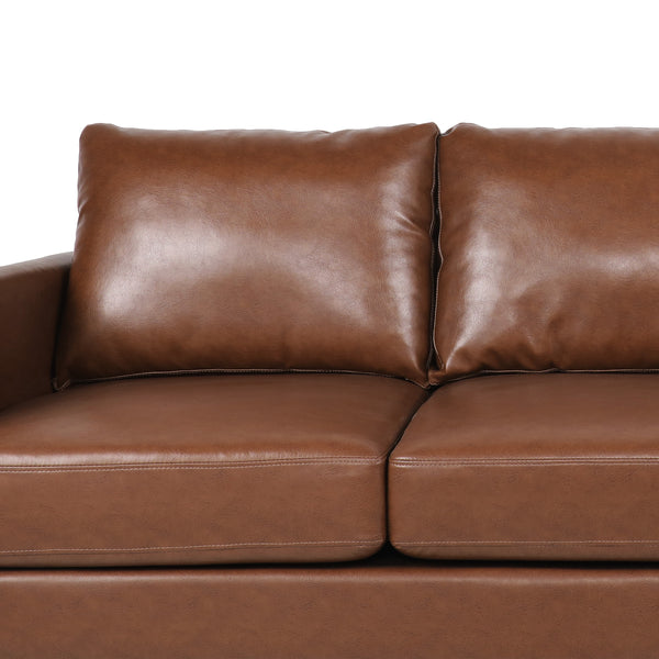 Gdf Studio Dowd Mid Century Modern Faux Leather 3 Seater Sofa