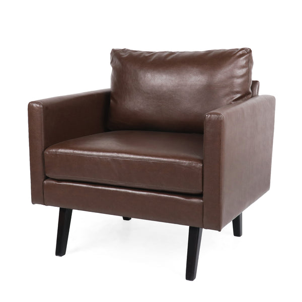 Gdf Studio Dowd Mid Century Modern Faux Leather Club Chair