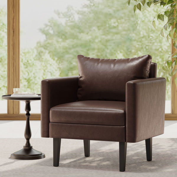 Gdf Studio Dowd Mid Century Modern Faux Leather Club Chair