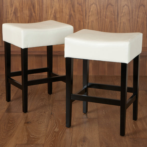 Gdf Studio Duff 26-Inch Backless Leather Counter Stools (Set Of 2)
