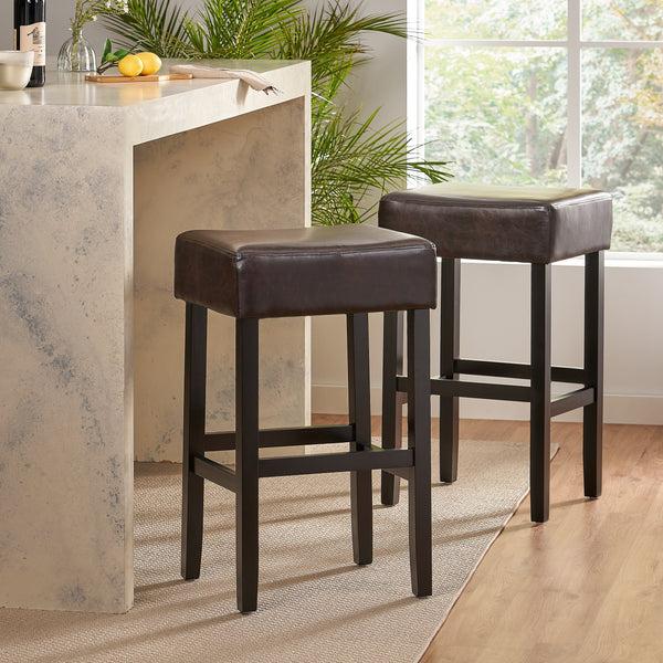 gdf studio Duff 31-Inch Backless Leather Bar Stools (Set of 2)