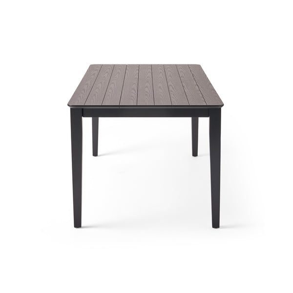 Gdf Studio Duluth Faux Wood 7 Piece Dining Set Dark Brown Black